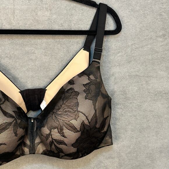 Cacique Bra Women 48C Black Lace Lightly Lined Balconette Adjustable Straps Sexy - Picture 3 of 11